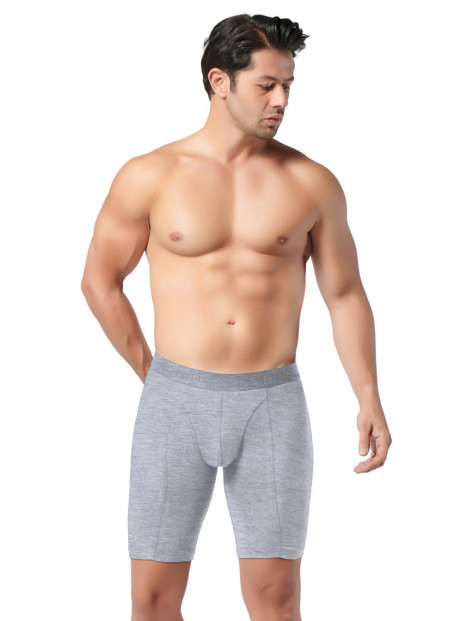 Men's Long Stretch Boxer Briefs Grey (Individual Packaging) Gumus 4074