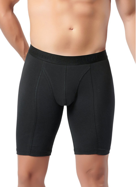 Men's Long Stretch Boxer Briefs Black (Individual Packaging) Gumus 4074