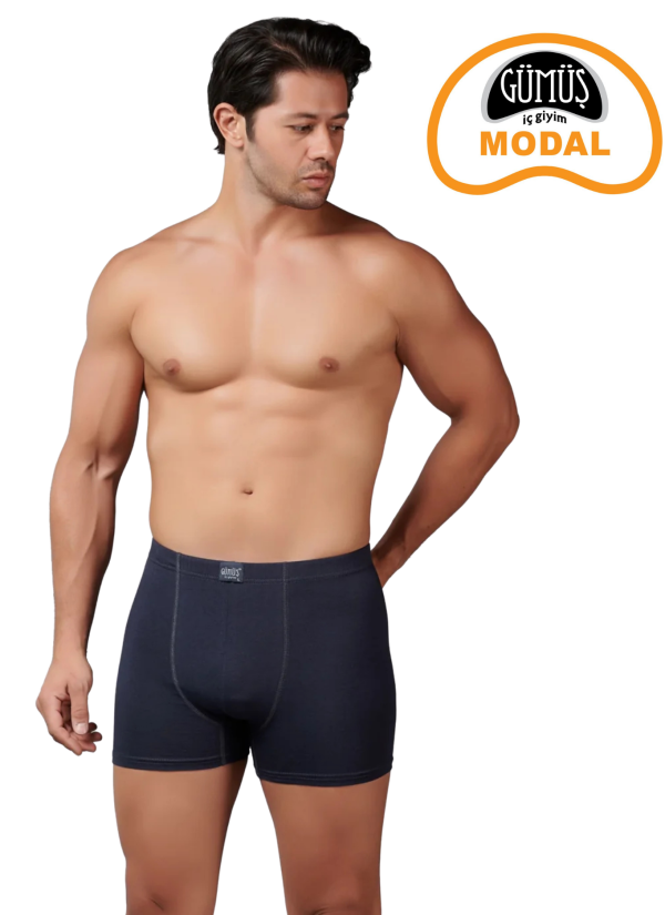Men's Modal Stretch Boxer Briefs Smoke Grey (Individual Packaging) Gumus 7009 2