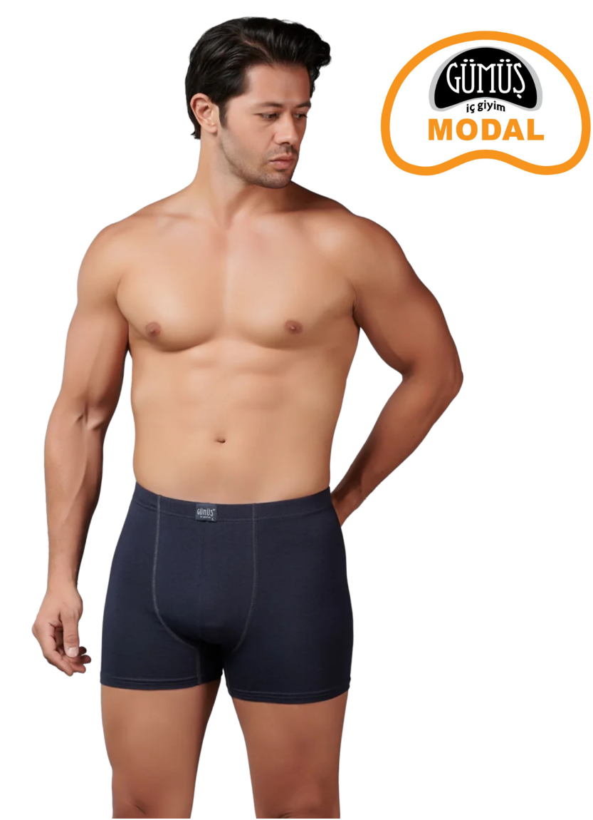 Men's Modal Stretch Boxer Briefs Smoke Grey (Individual Packaging) Gumus 7009