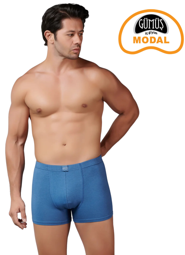 Men's Modal Stretch Boxer Briefs Indigo (Individual Packaging) Gumus 7009 2