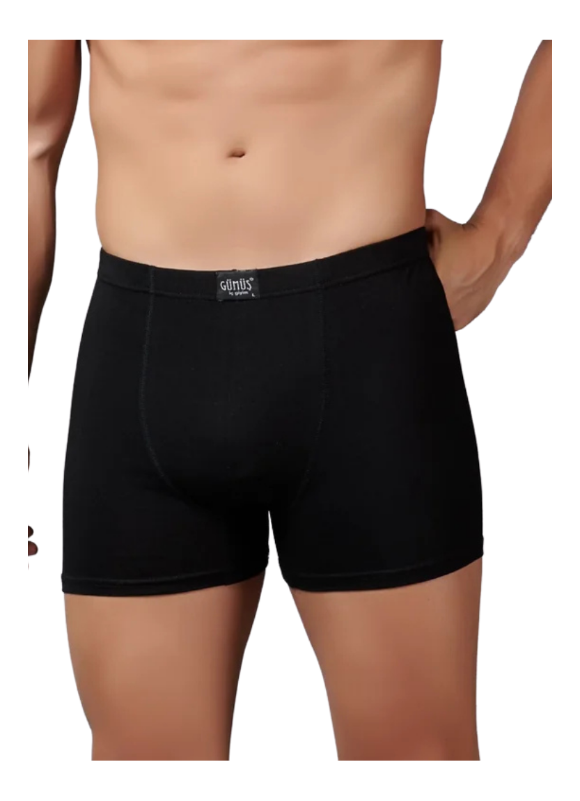 Men's Modal Stretch Boxer Briefs Black (Individual Packaging) Gumus 7009