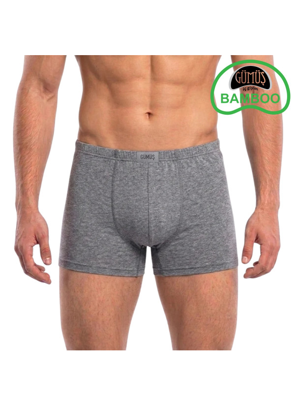 Men's Bamboo Boxer Briefs Grey (Individual Packaging) Gumus 8008 2