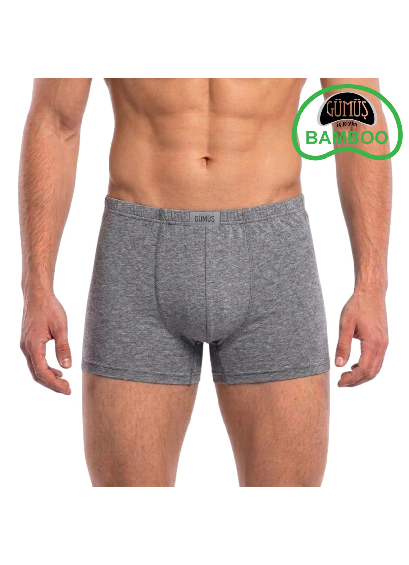 Men's Bamboo Boxer Briefs Grey (Individual Packaging) Gumus 8008