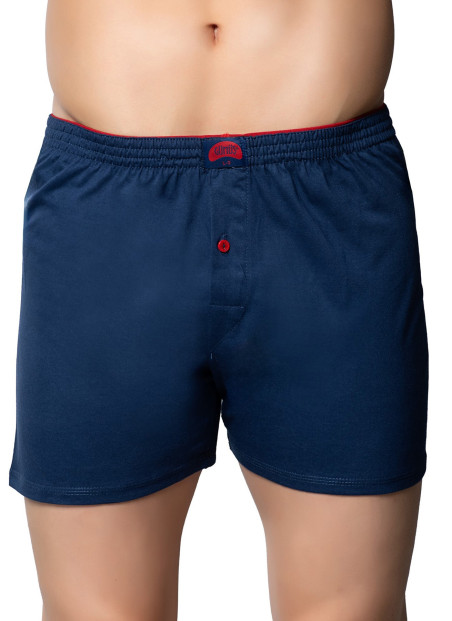 Men's Cotton Boxer Briefs with Terry Waistband Navy Blue (Individual Packaging) Gumus 4020